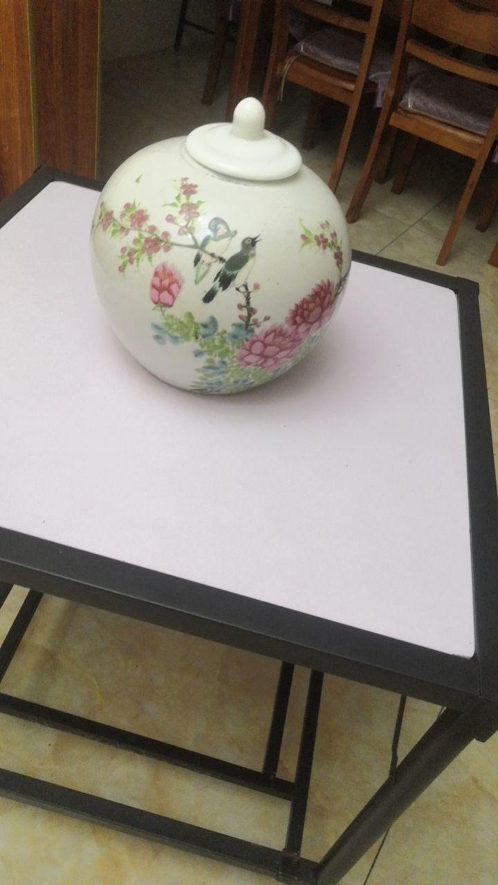 彩花鸟纹西瓜罐